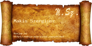 Makis Szergiusz névjegykártya